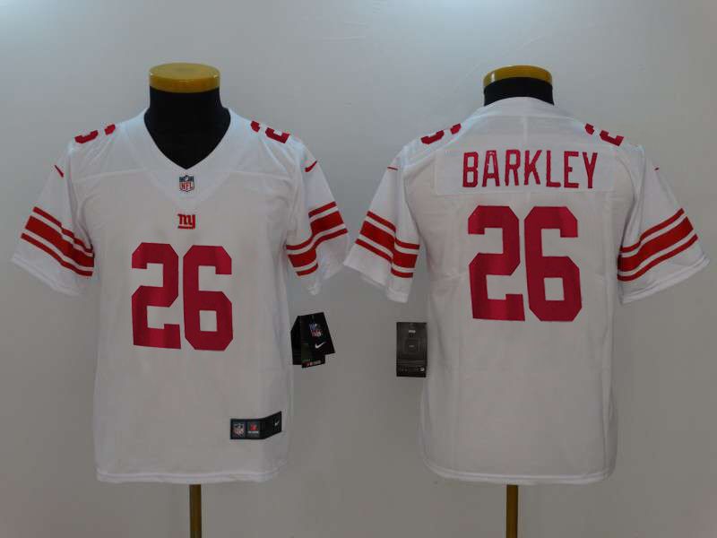 Youth New York Giants #26 Barkley White Nike Vapor Untouchable Limited NFL Jerseys